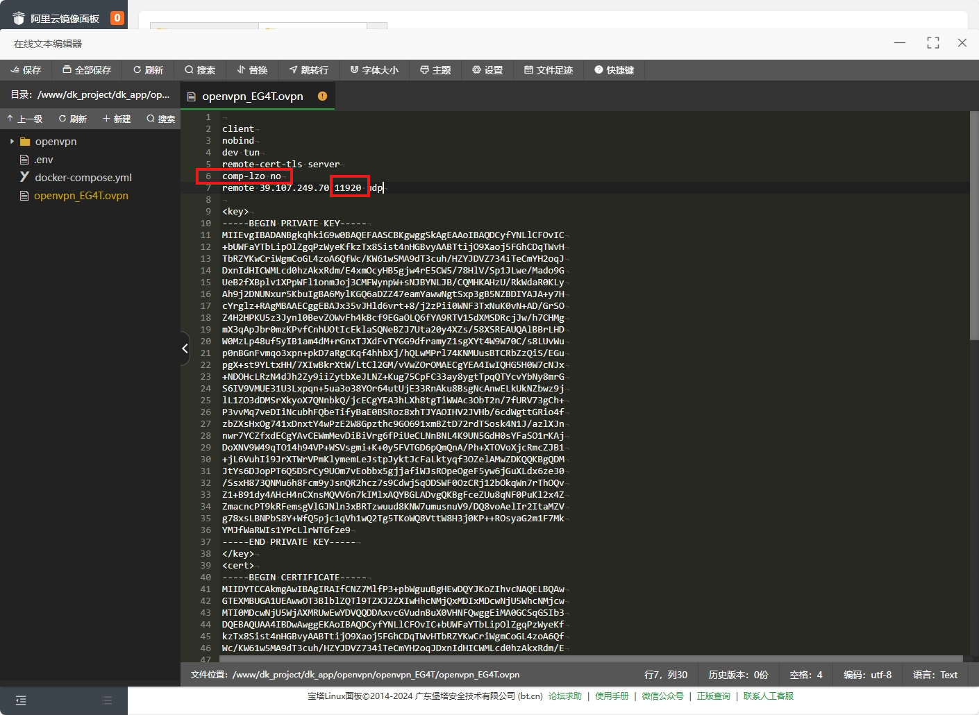 宝塔面板2分钟搭建企业OPENVPN办公网络