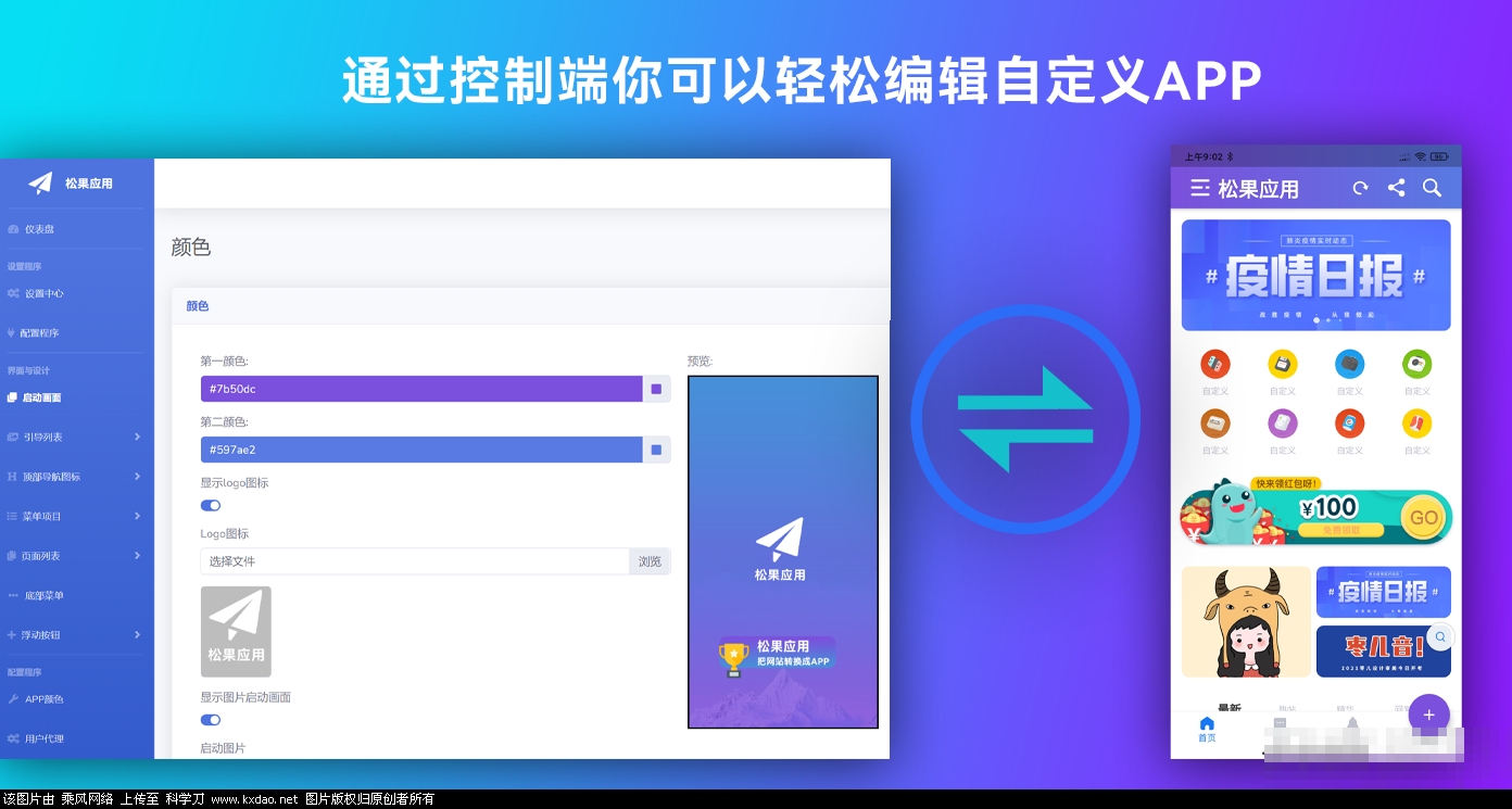 带控制端网站转APP一键生成，网站源码+APP源代码+视频教程