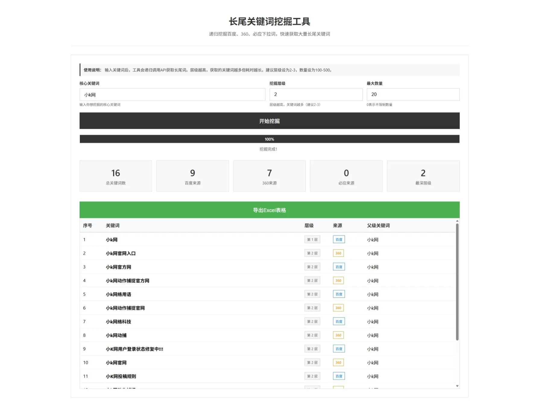 SEO关键词长尾词优化工具网页源码 SEO关键词长尾词优化工具网页源码