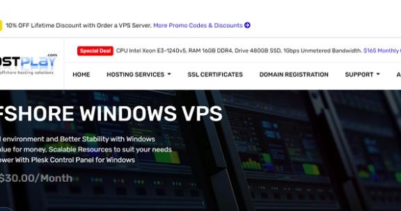 HostPlay离岸抗投诉VPS优惠15%：17美元/月起，荷兰/瑞典/保加利亚/俄罗斯机房