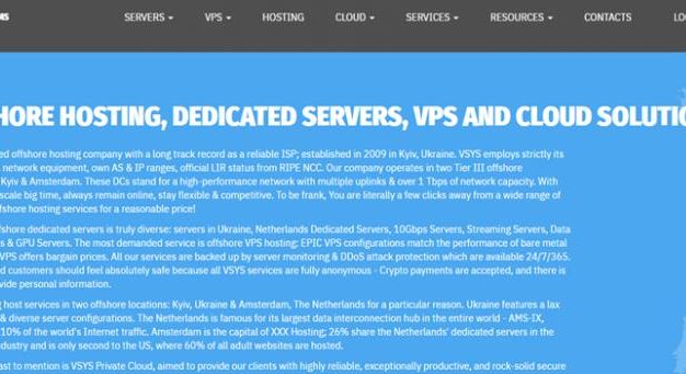VSYS.host乌克兰抗投诉服务器促销：流媒体独服/10Gbps和20Gbps带宽独服/HDD和SSD大硬盘存储服务器