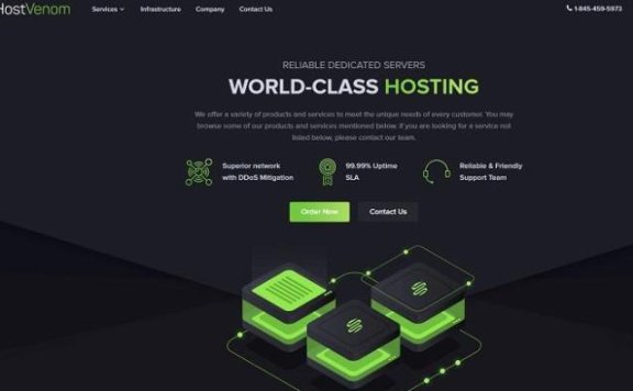 HostVenom美国芝加哥独立服务器：E-1230v2/32G内存/500GB SSD/100TB流量/1Gbps带宽/50美元/月，30Gbps DDOS防御