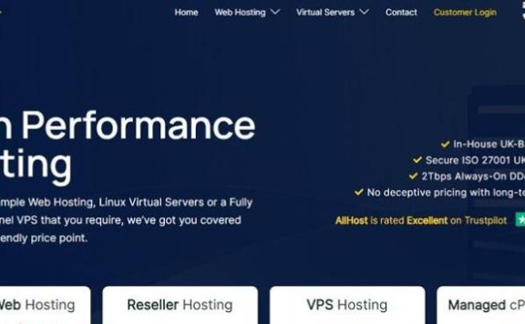 AllHost仅IPv6英国VPS:10英镑/年,独立IPv4英国服务器20英镑/年