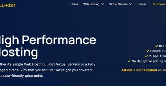 AllHost英国VPS：1核2G/32GB SSD/5TB流量/2Gbps/1个IPv4/9英镑/季，送双倍硬盘