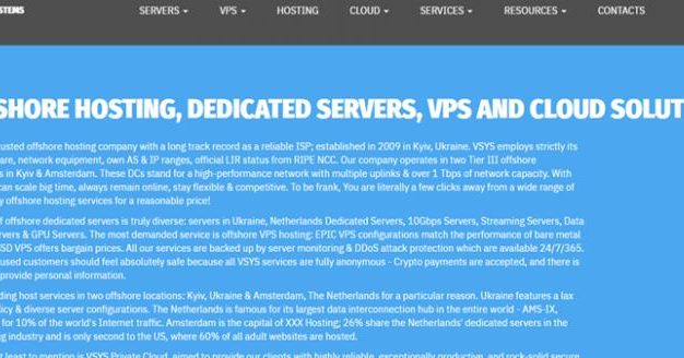 VSYS.host乌克兰抗投诉独立服务器优惠30%，SSD大硬盘服务器优惠45%，69美元/月起