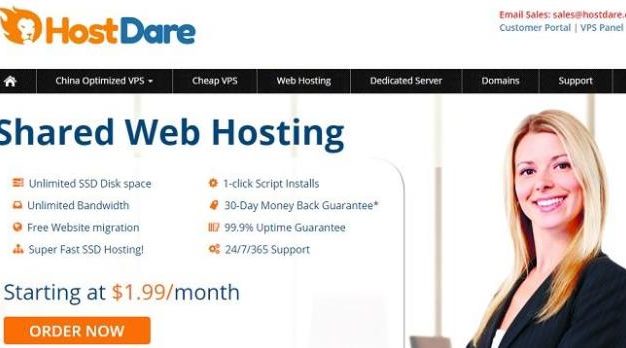 hostdare美国洛杉矶回程CN2 GIA线路VPS：28.79美元/年起，支持支付宝/微信支付/Paypal